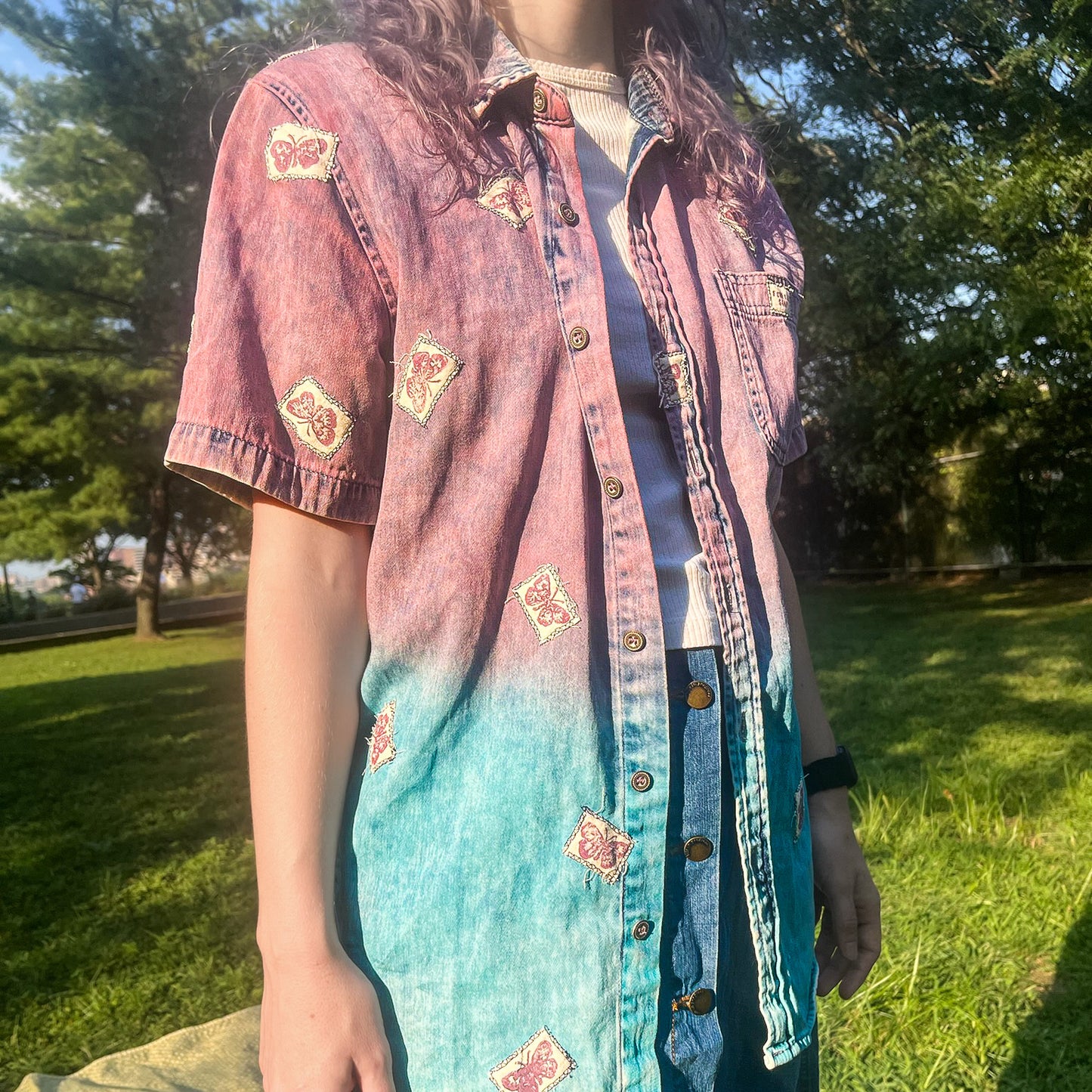 Butterfly Postcard Button Up