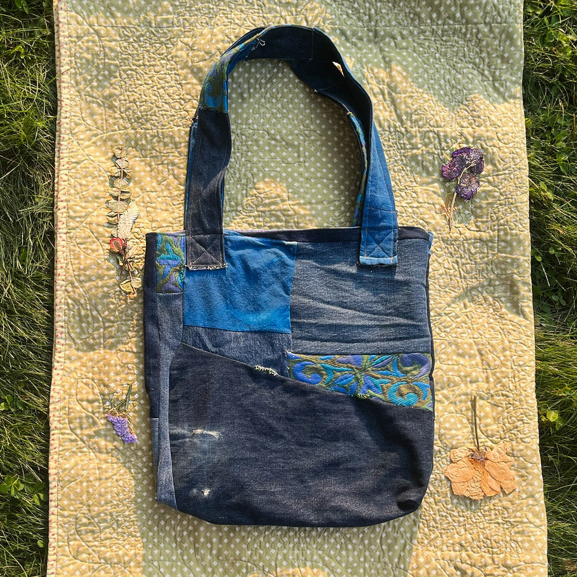 Blue and Green Patchwork Bag