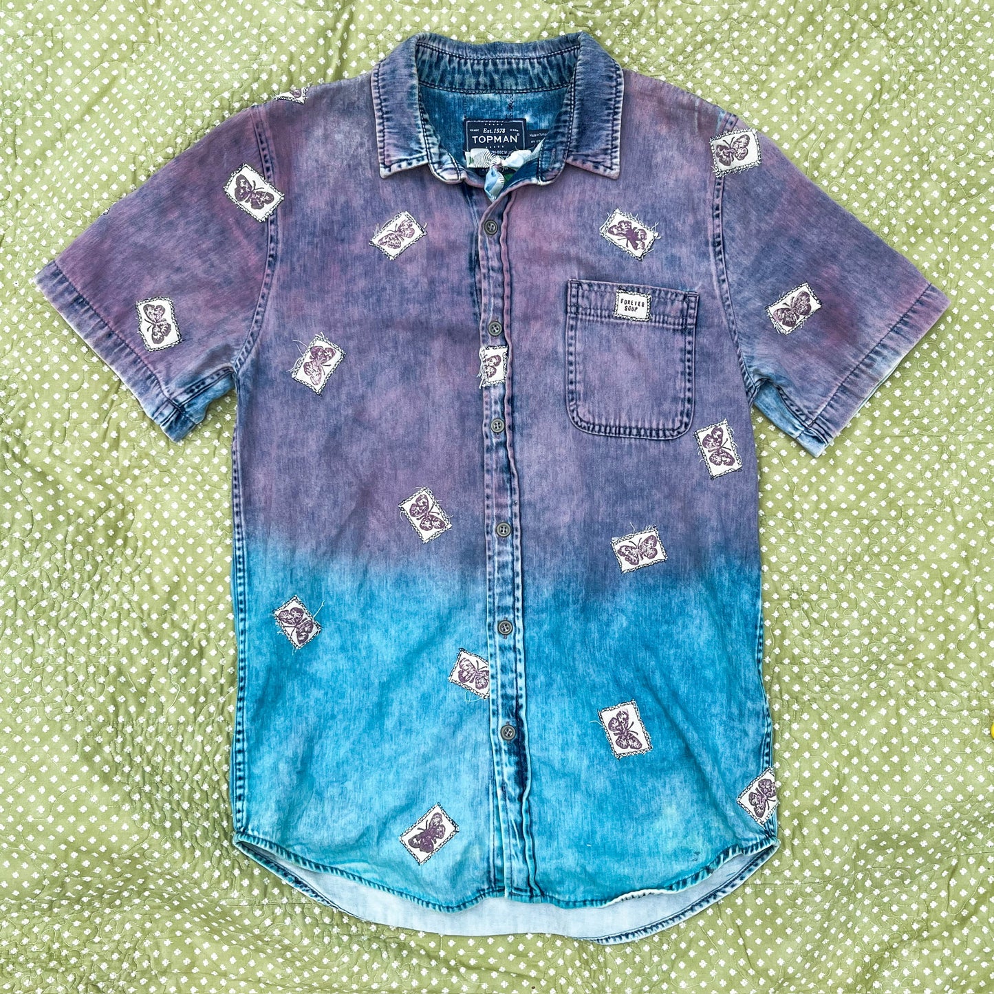 Butterfly Postcard Button Up