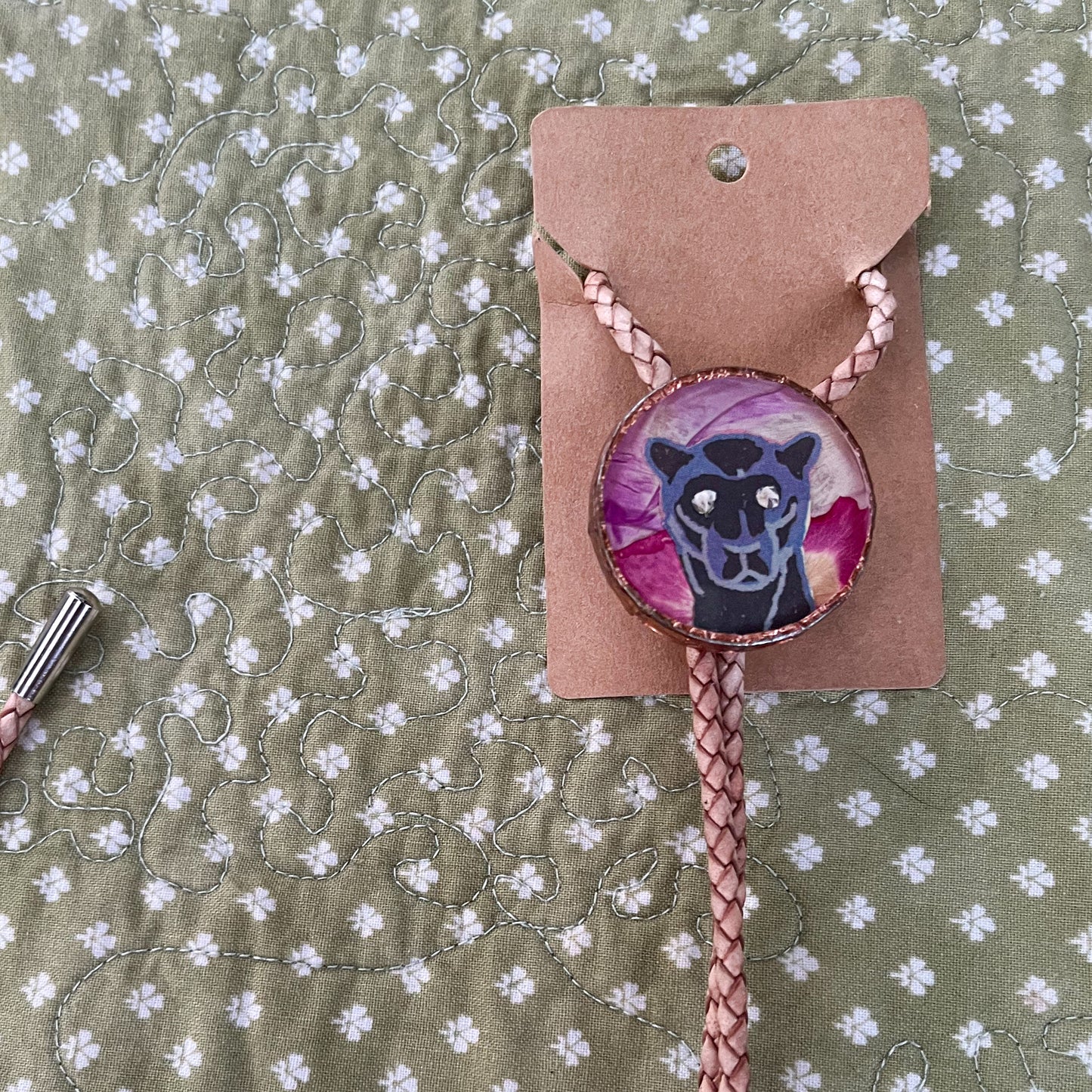 Flower Eye Panther Bolo Tie