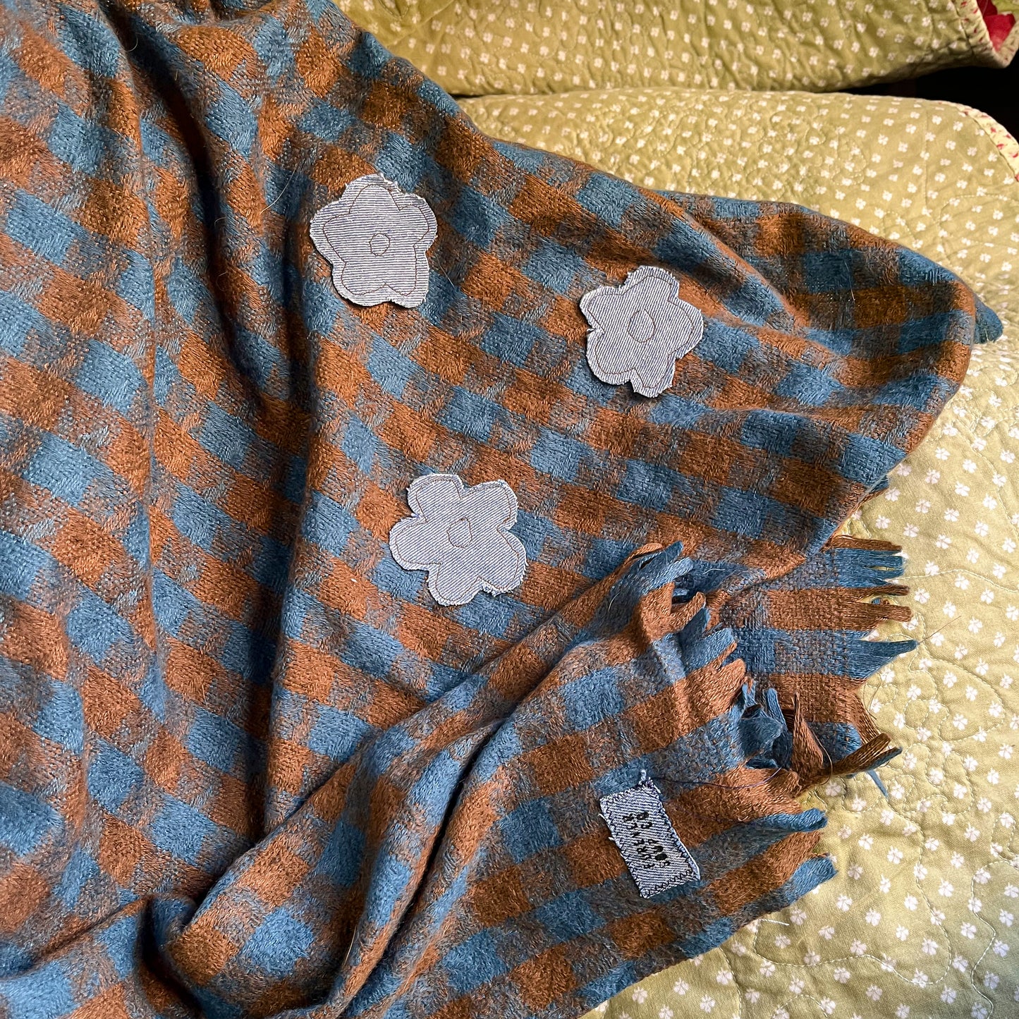 Soft Plaid Flower Scarf
