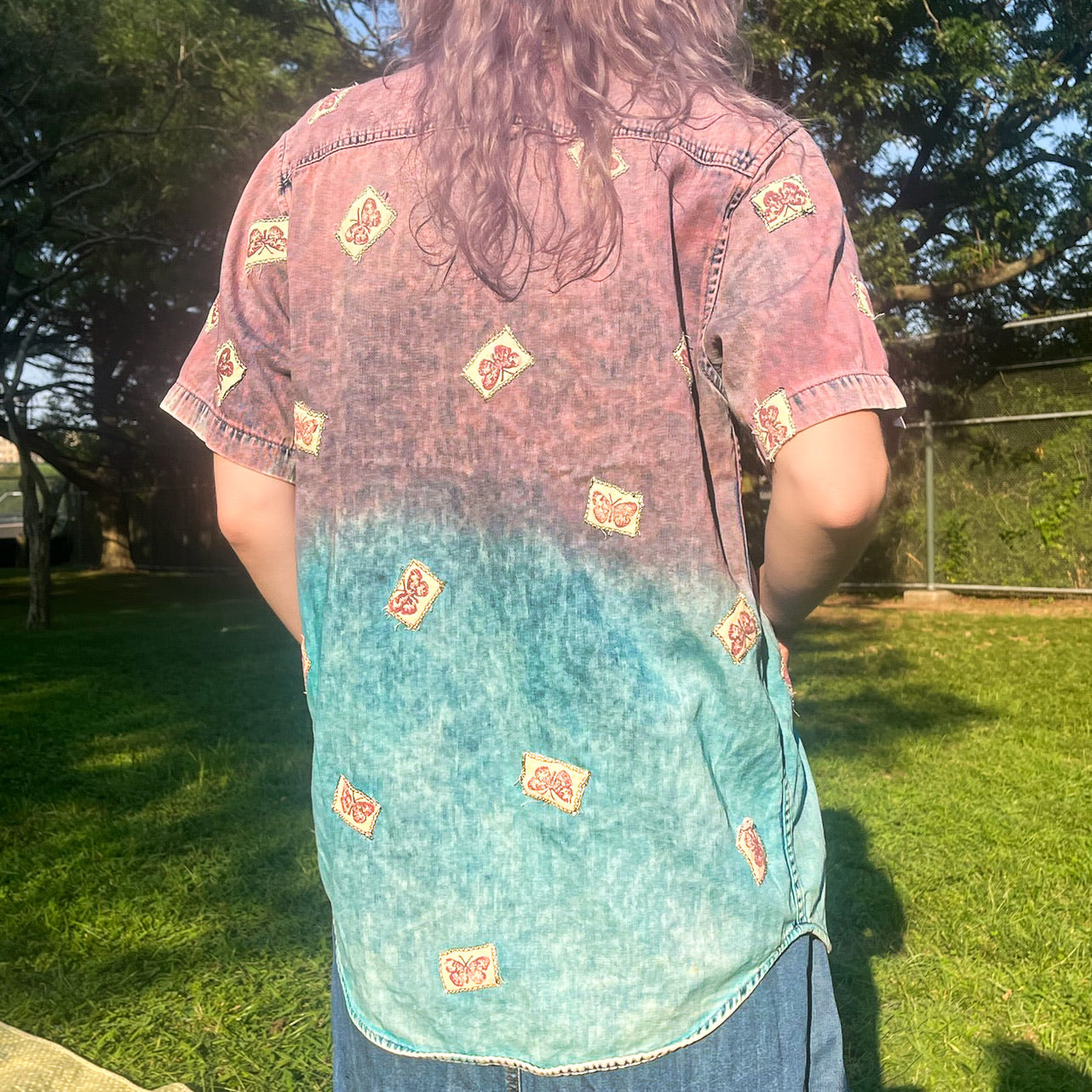 Butterfly Postcard Button Up