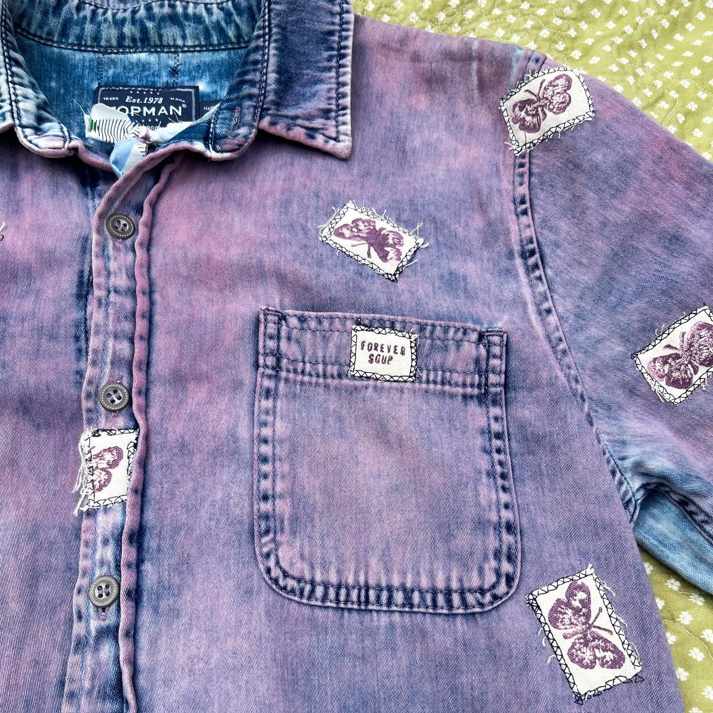 Butterfly Postcard Button Up