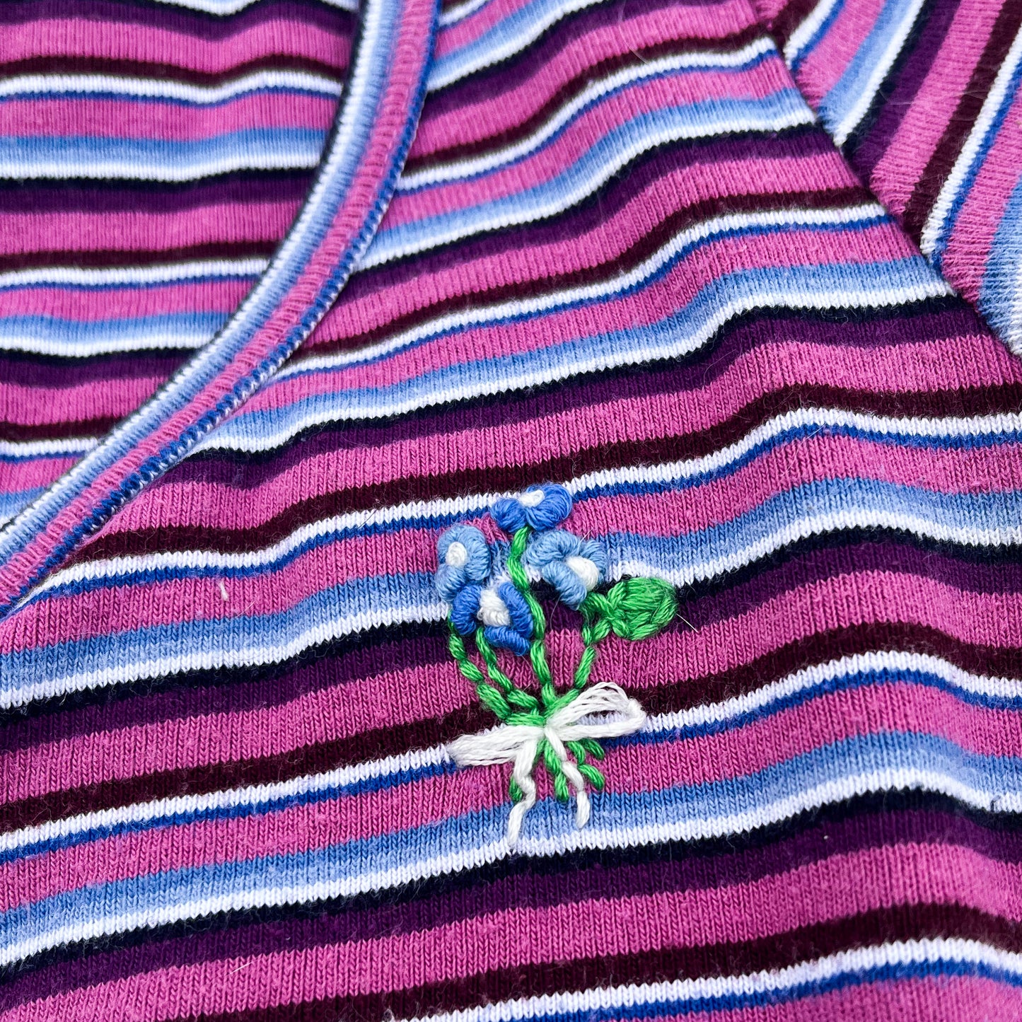 Baby Button Up Tee with Floral Embroidery