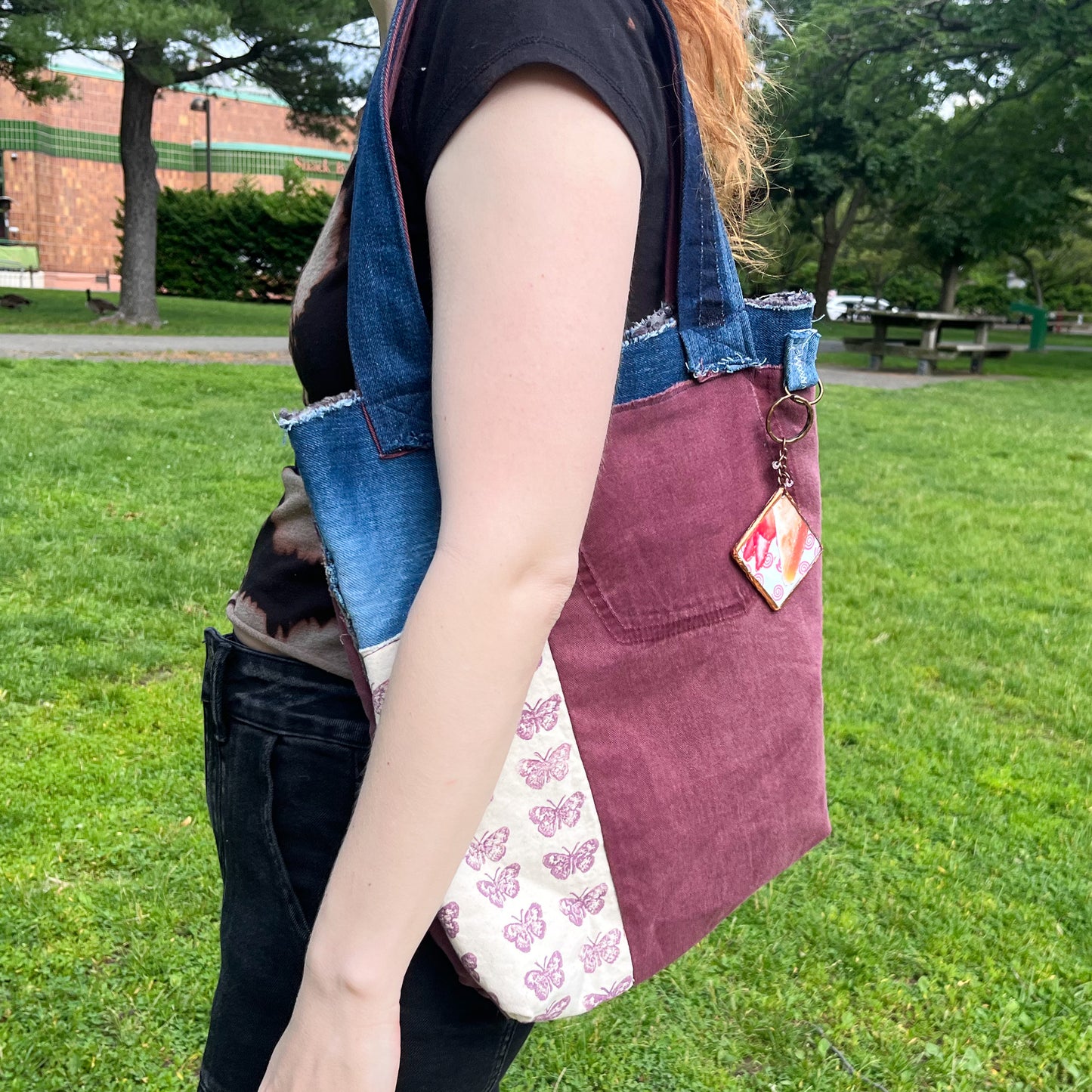 Maroon Patchwork Bag