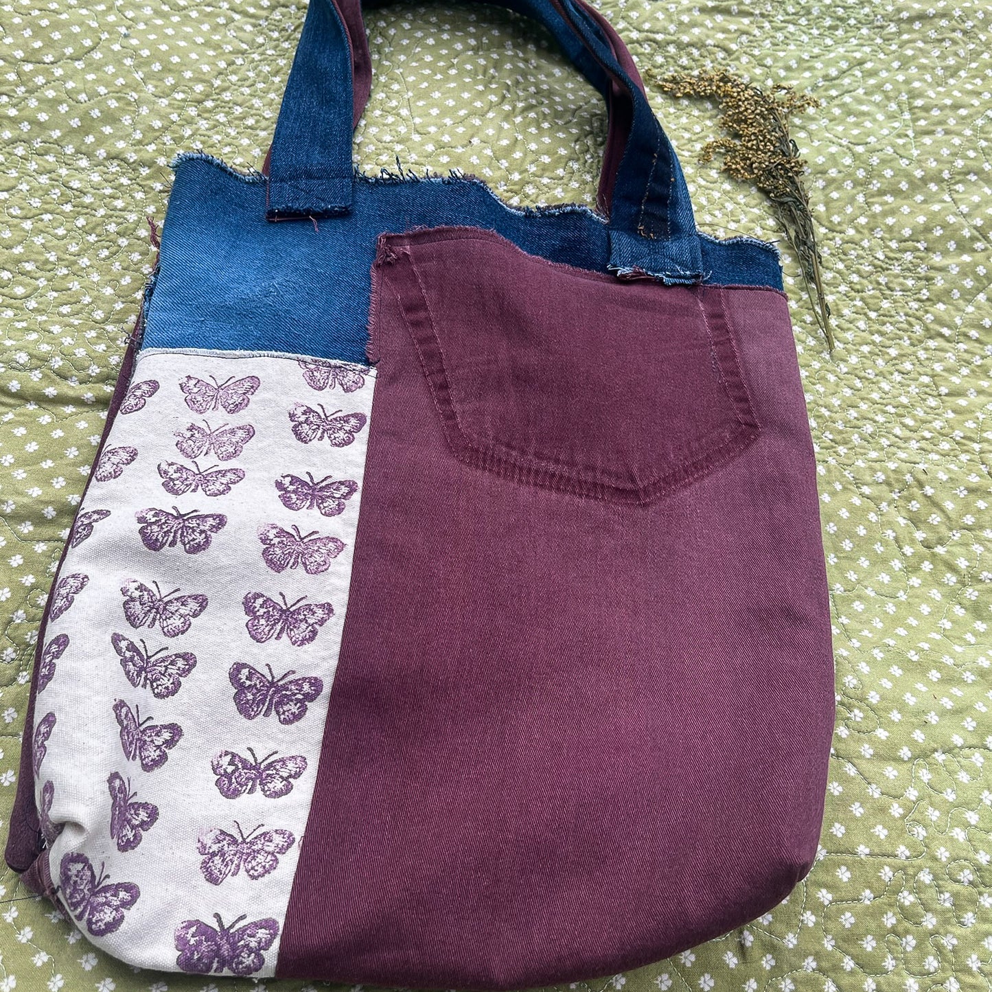 Maroon Patchwork Bag