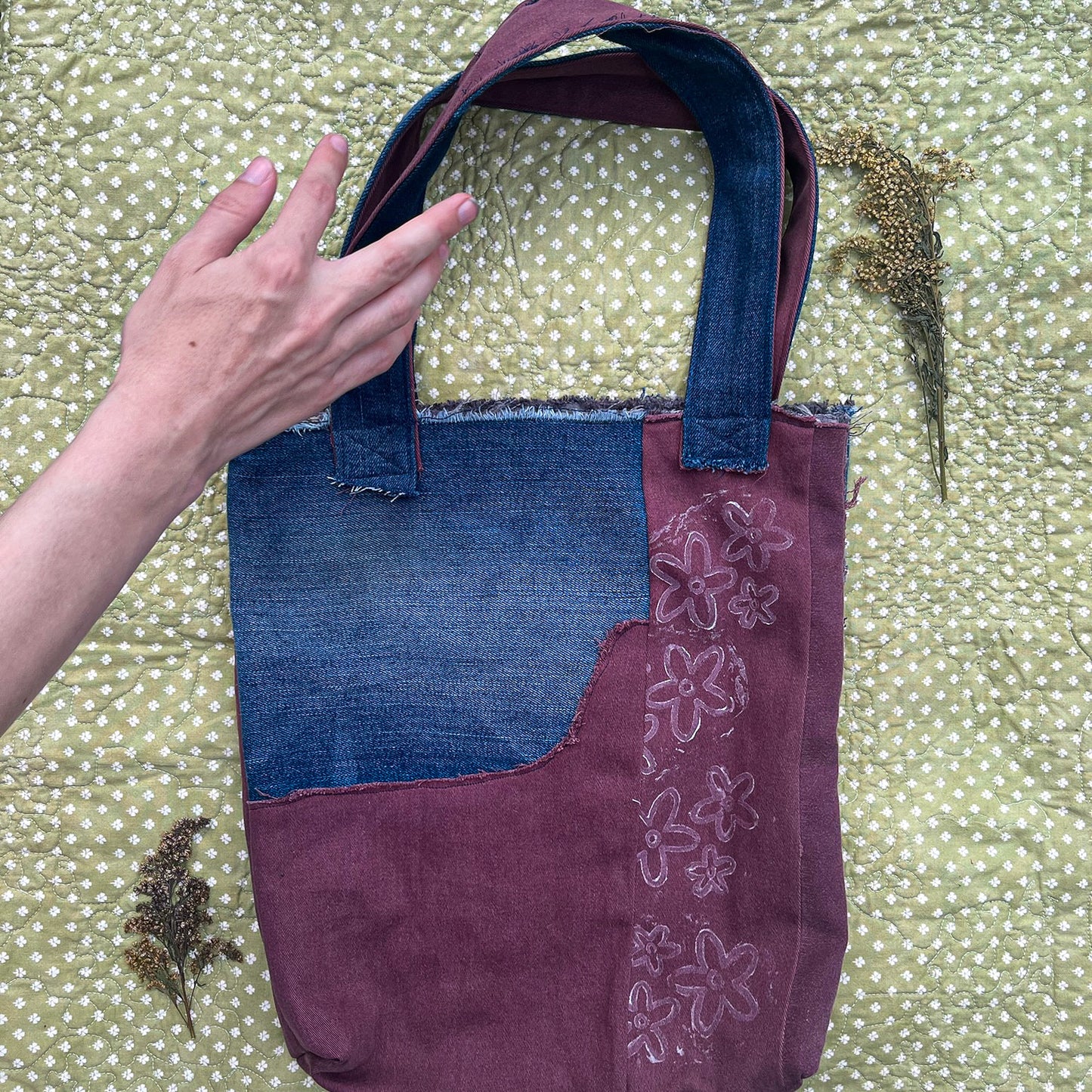 Maroon Patchwork Bag