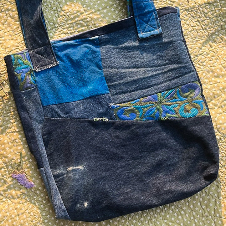 Blue and Green Patchwork Bag