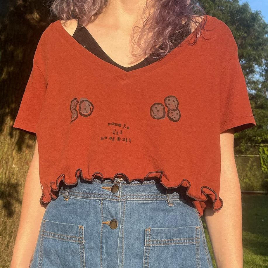 Meatball Crop Shirt