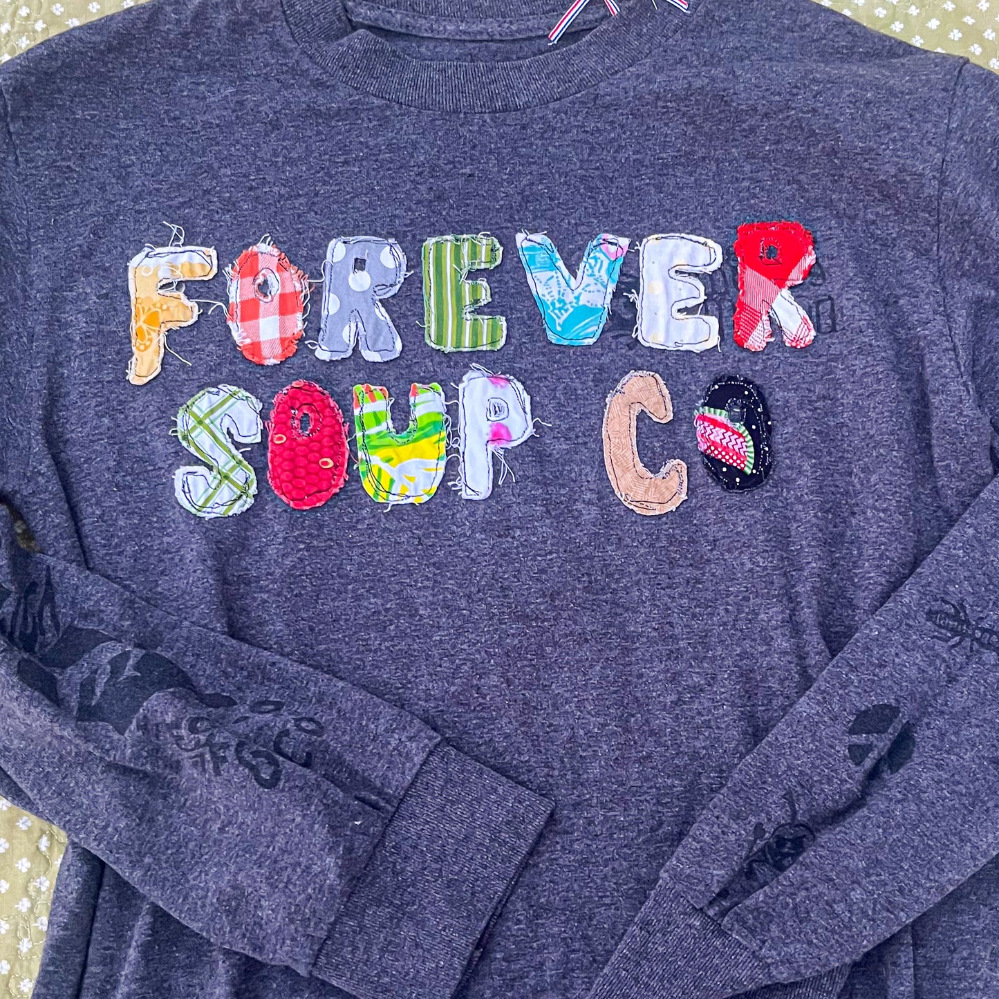 Forever Soup Co Appliqué Shirt - Long Sleeve - Gray
