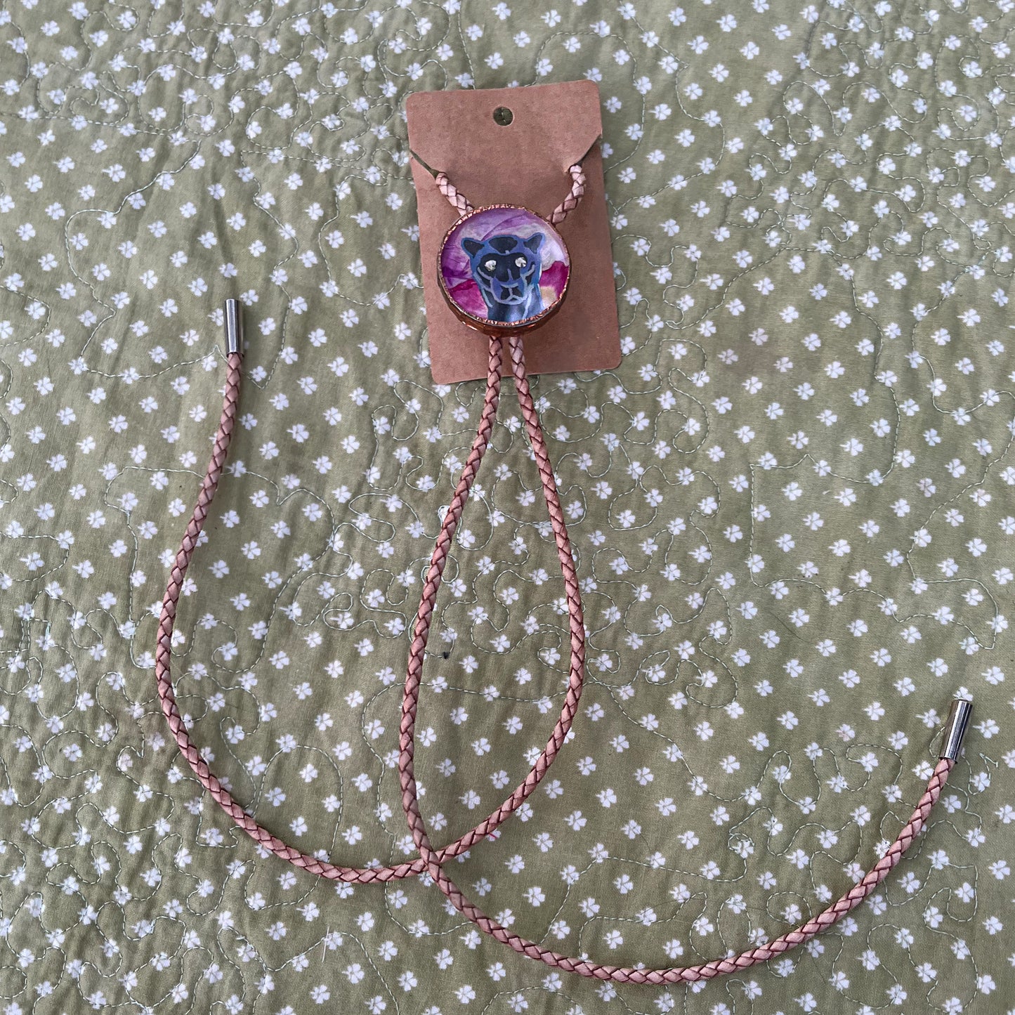 Flower Eye Panther Bolo Tie
