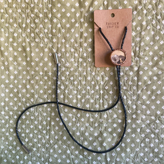 Petal and Flower Printed Collage Small Bolo Tie