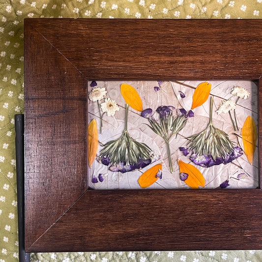 Standing Wood Frame Floral Artwork