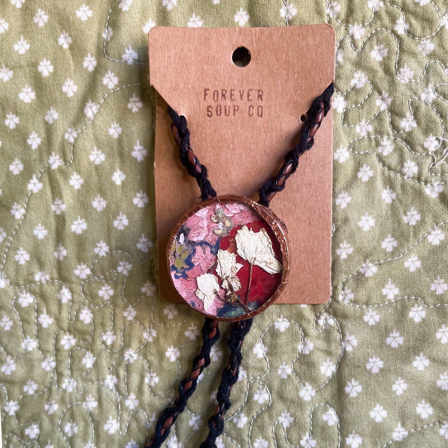 Collage Bouquet Large Bolo Tie