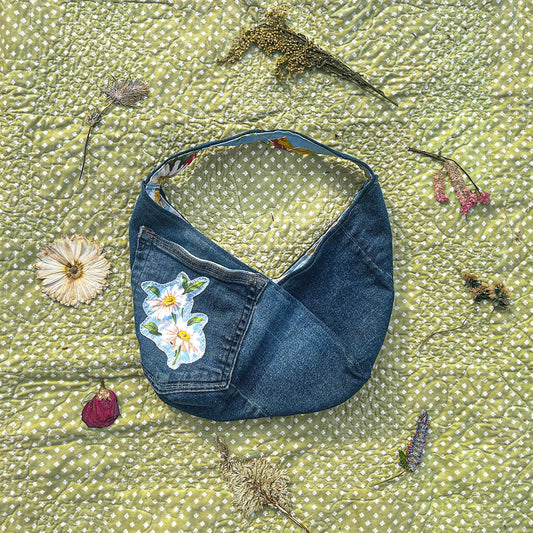 Mini Denim Floral Purse