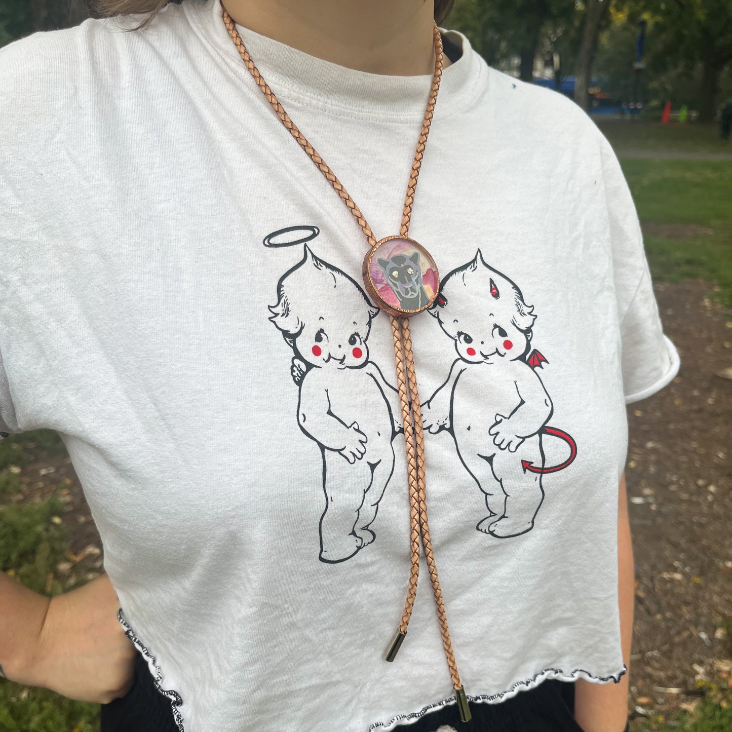 Flower Eye Panther Bolo Tie