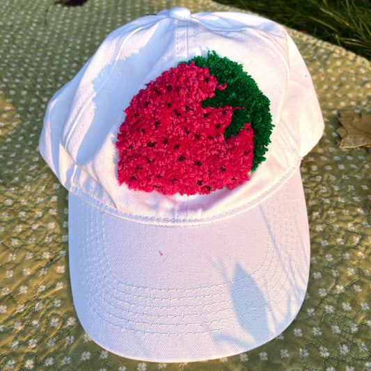 Tufted Strawberry Baseball Cap
