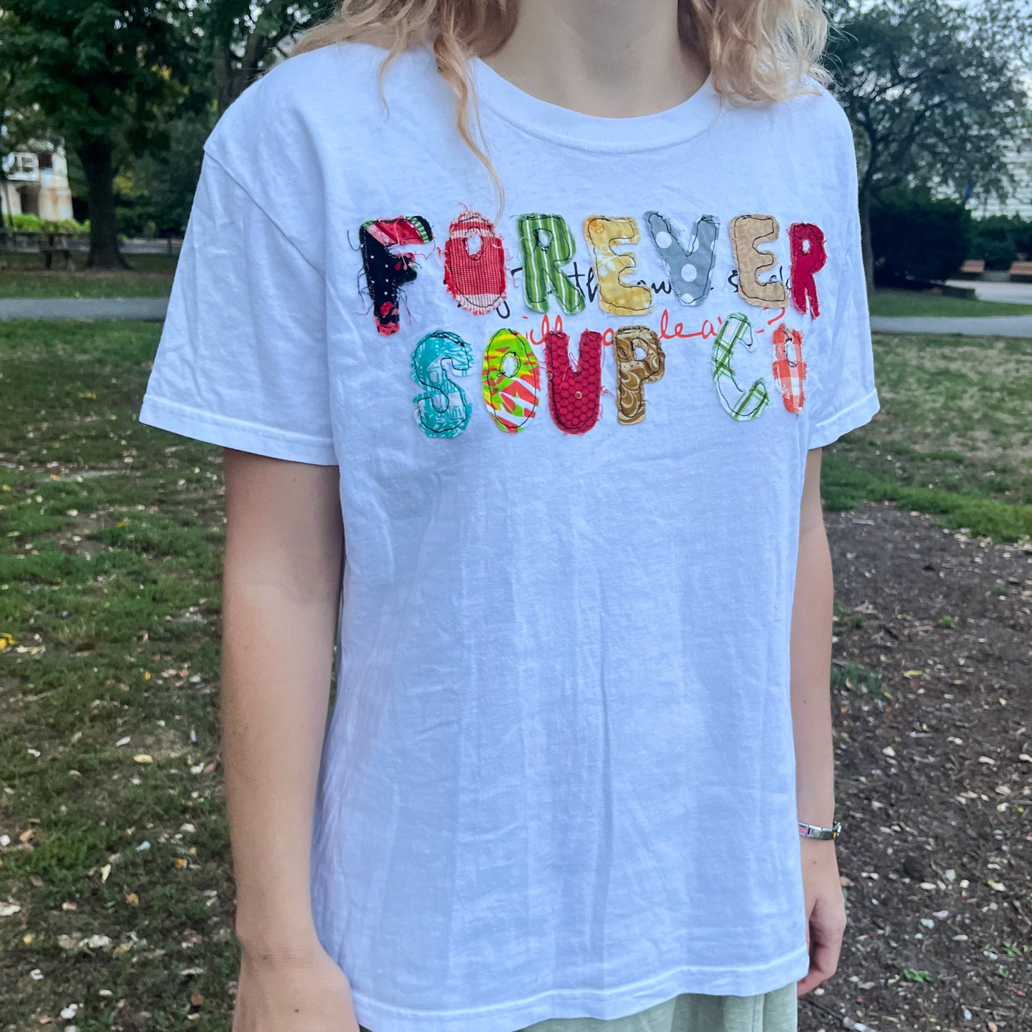 Forever Soup Co Applique Shirt - Short Sleeve - White