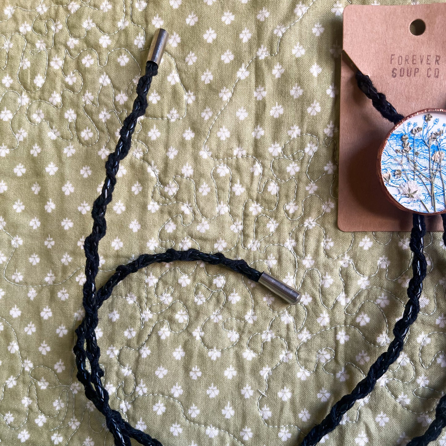 Blue and White Large Bolo Tie