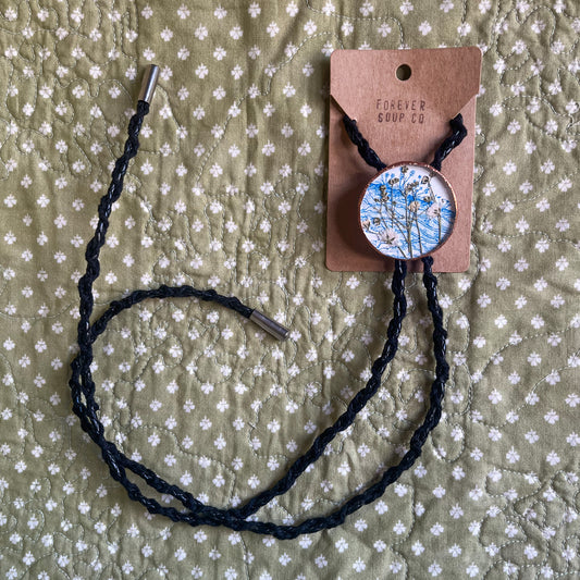 Blue and White Large Bolo Tie