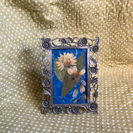 Vintage Metal Sunflower Framed Art