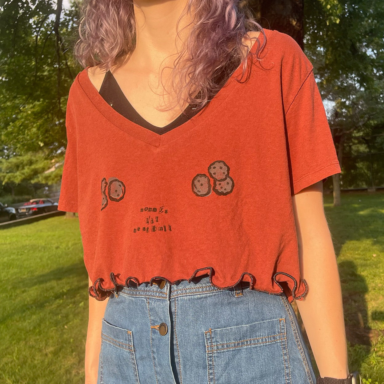 Meatball Crop Shirt