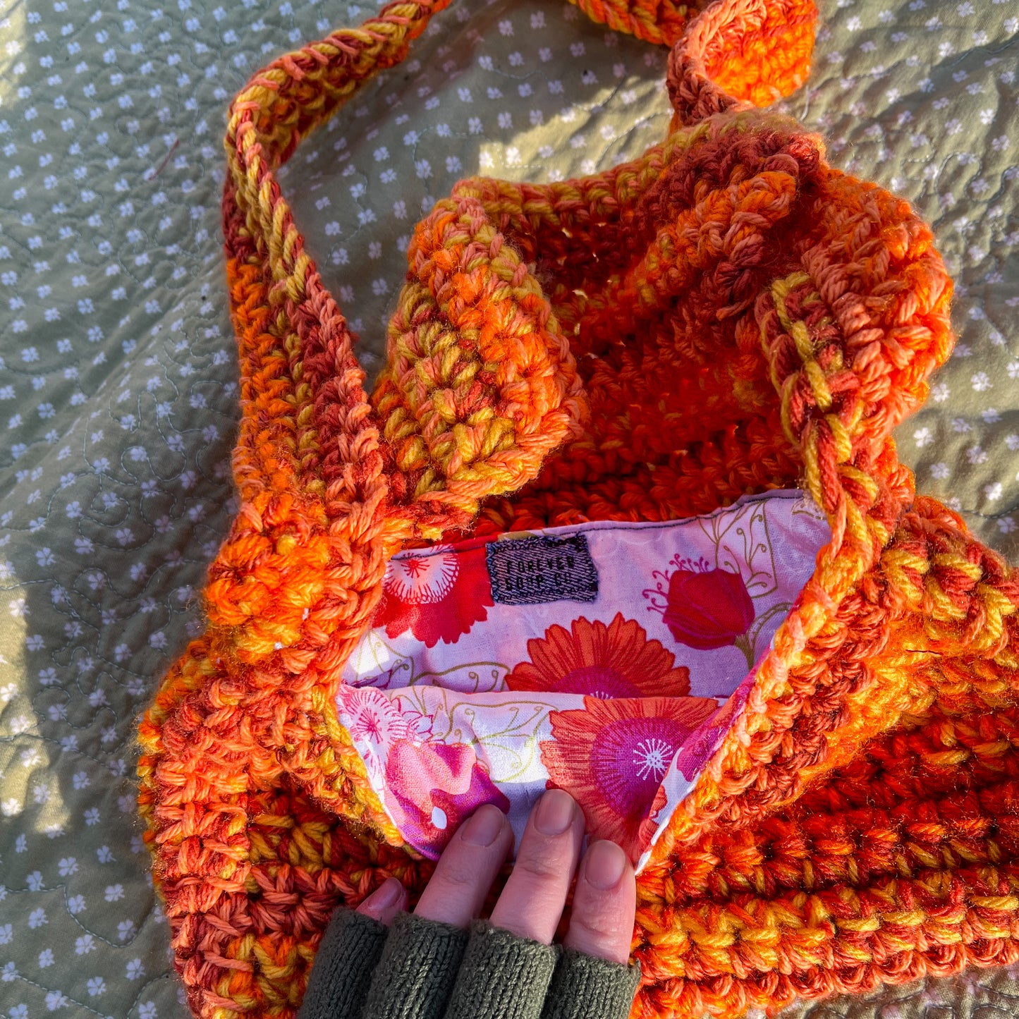 Orange Crocheted Purse