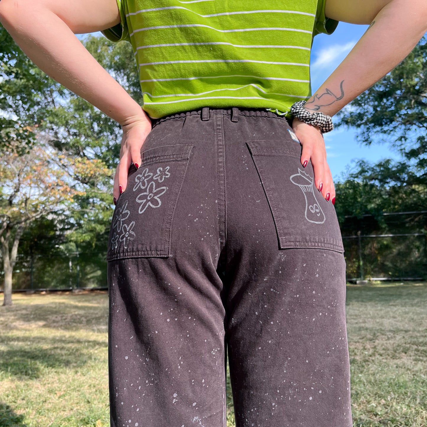 Stamped and Splattered Work Pants