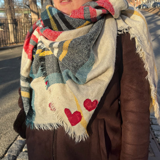 Plaid Heart Scarf